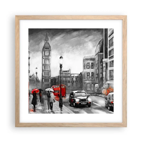 Affiche dans un chêne clair - Poster - Pas du tout une ville grise - 40x40 cm