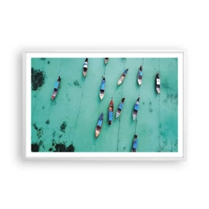 Affiche dans un cadre blanc - Poster - Dans une attente jouyeuse - 91x61 cm