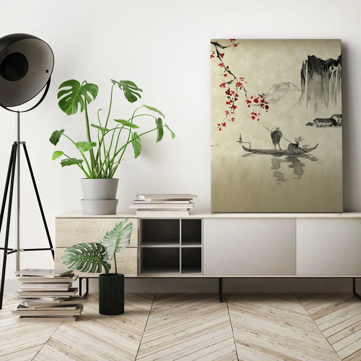 Impression sur toile - Image sur toile - Au pays des cerisiers en fleurs - 65x120 cm