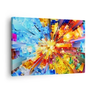 Impression sur toile - Image sur toile - Une explosion dynamique de couleurs et de lumière - 70x50cm - In medias res - Décoration murale moderne pour le salon et la chambre ARTTOR