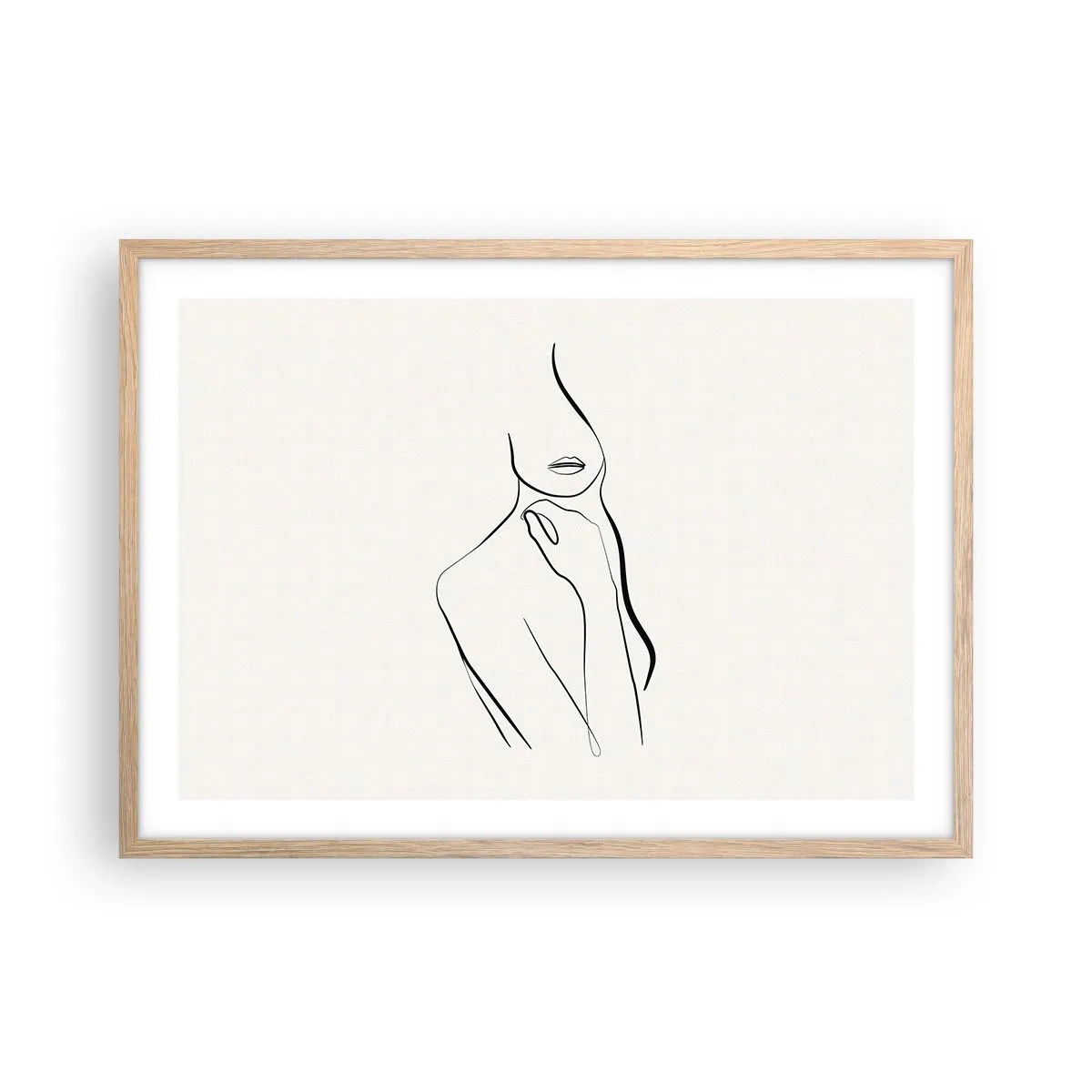 Affiche dans un chêne clair - Poster - Vague de mélancolie - 70x50 cm