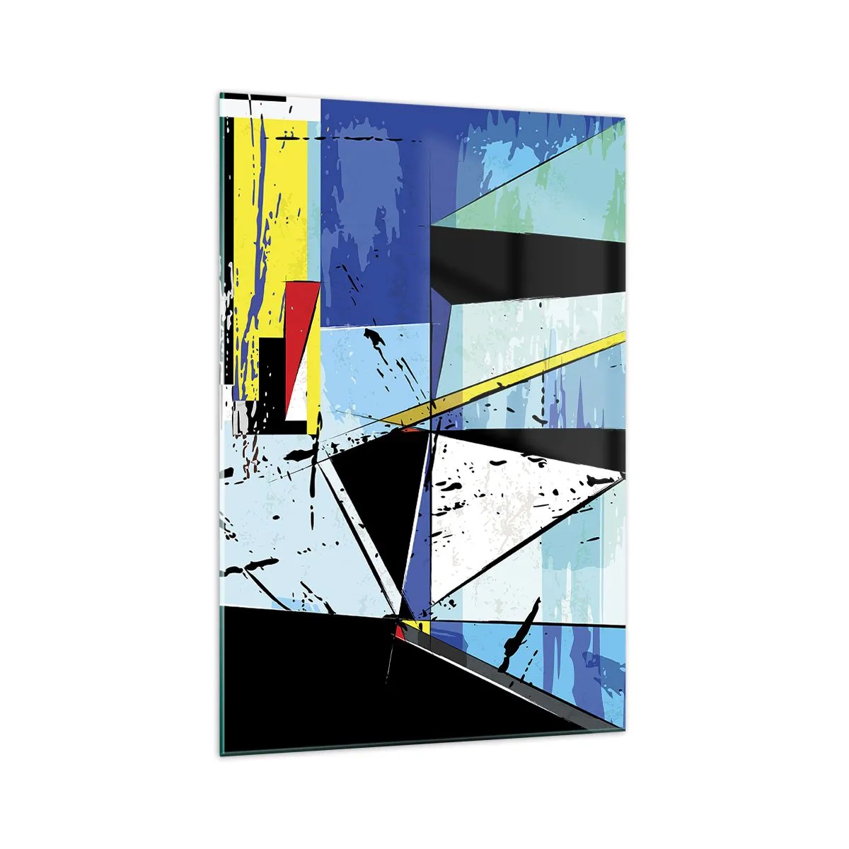 Impression sur verre - Image sur verre - Composition géométrique abstraite aux couleurs vives - 70x100cm - Regardez le monde sous un certain angle… - Décoration murale moderne pour le salon et la chambre ARTTOR