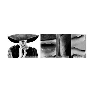 Échantillon de Papier Peint Premium Sand - Beauté cachée - Femme au chapeau, Mains de femmes, Mode - 100x30 cm