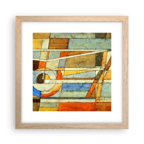 Affiche dans un chêne clair - Poster - Cubisme sur le chantier - 30x30 cm