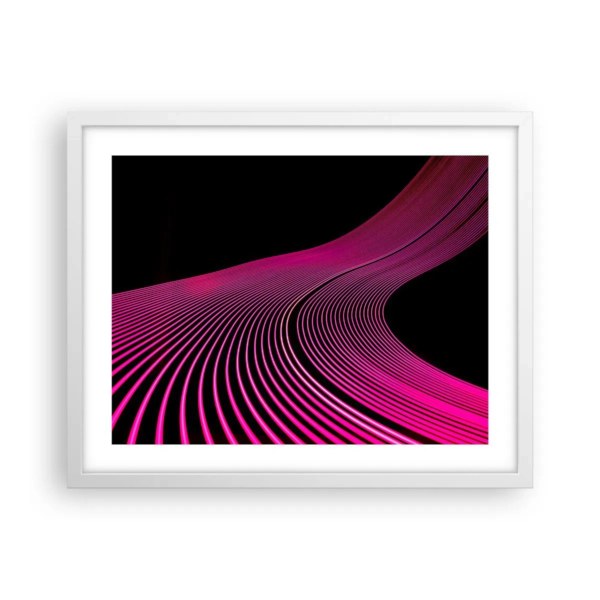 Affiche dans un cadre blanc - Poster - Avenue de lumière - 50x40 cm