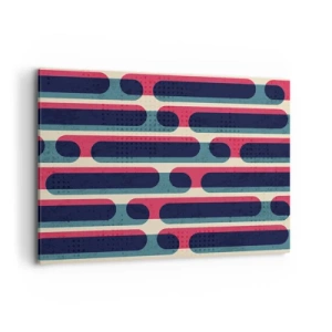 Impression sur toile - Image sur toile - Motif géométrique rétro aux couleurs pastel - 100x70cm - En profondeur et sur l'avant - Décoration murale moderne pour le salon et la chambre ARTTOR