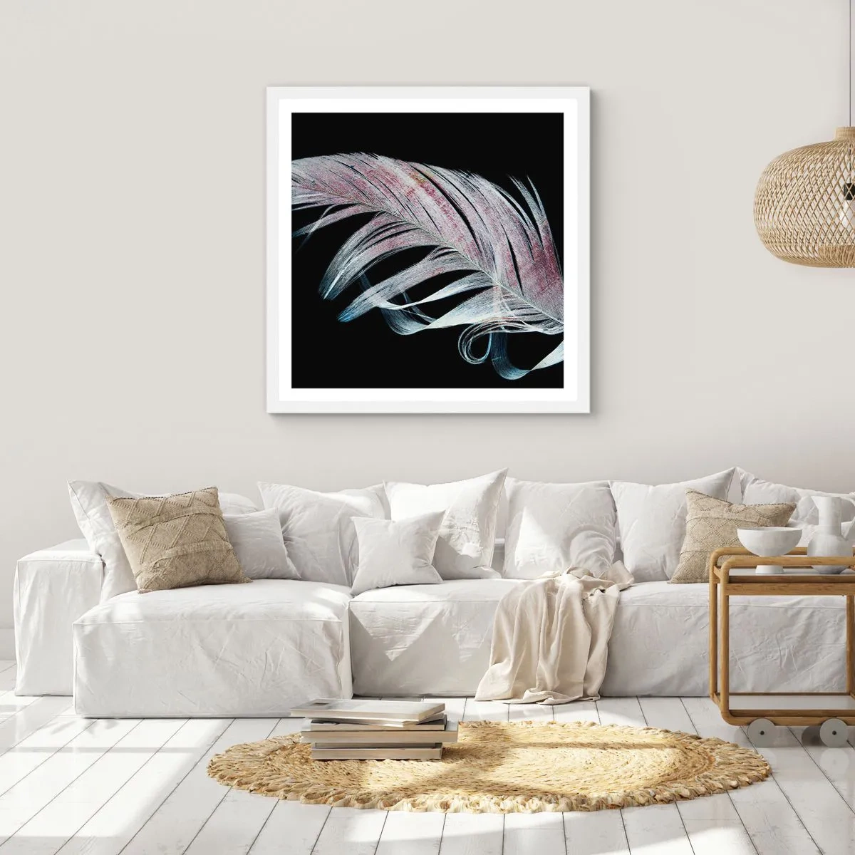 Affiche dans un cadre blanc - Poster - Pensez au toucher - 50x50 cm