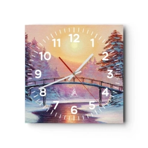 Horloge murale - Pendule murale - Quatre saisons - hiver - 40x40 cm