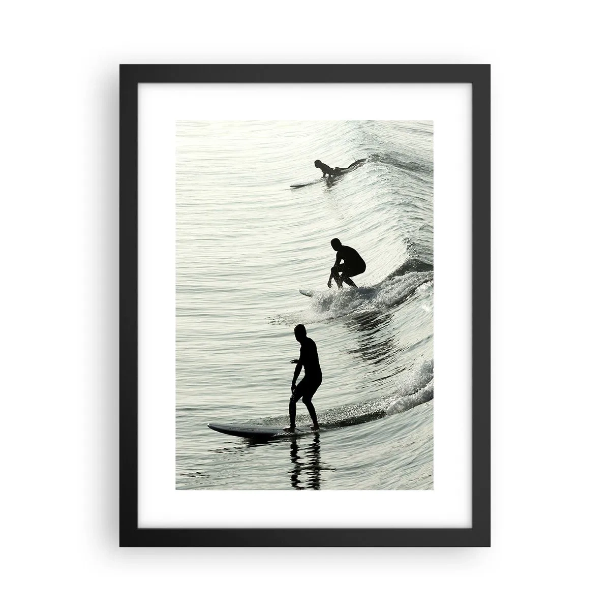 Affiche dans un cadre noir - Poster - A la rencontre de la vague - 30x40 cm