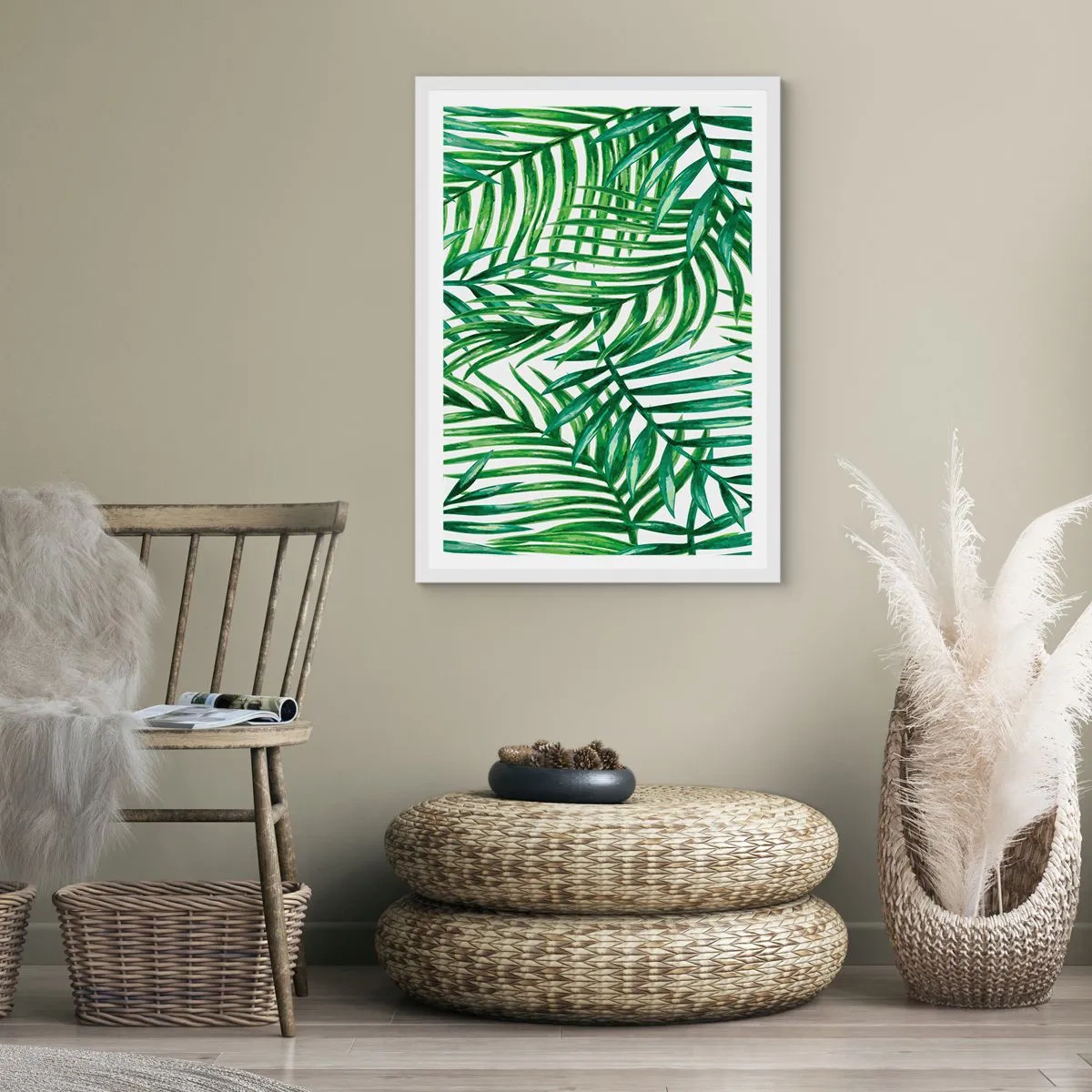 Affiche dans un cadre blanc - Poster - Sous la canopée verte - 70x100 cm