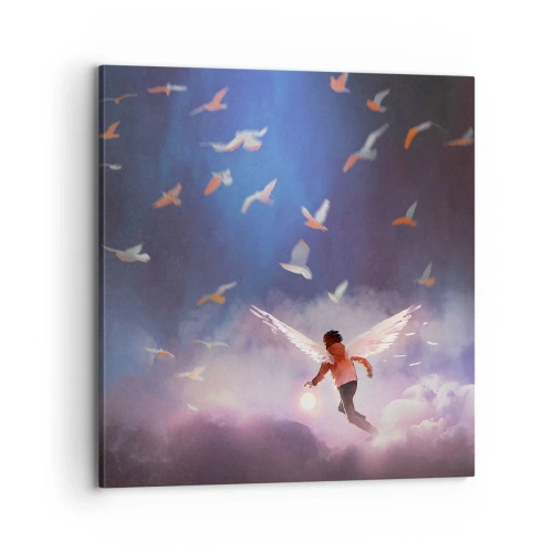 Impression sur toile - Image sur toile - Il faut de l'imagination et du courage - 70x70 cm