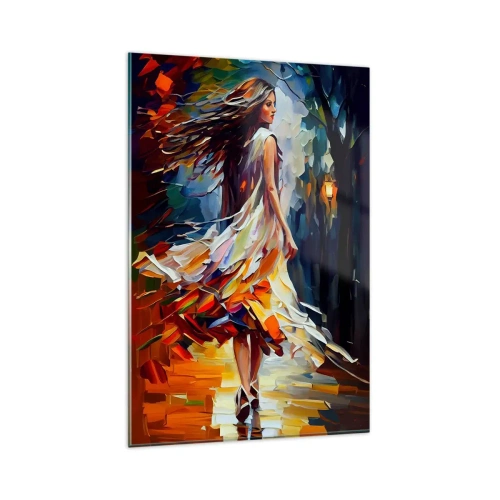 Impression sur verre - Image sur verre - La fille d'automne - 80x120 cm