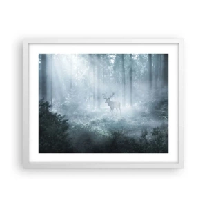 Affiche dans un cadre blanc - Poster - Visite matinale du domaine - 50x40 cm