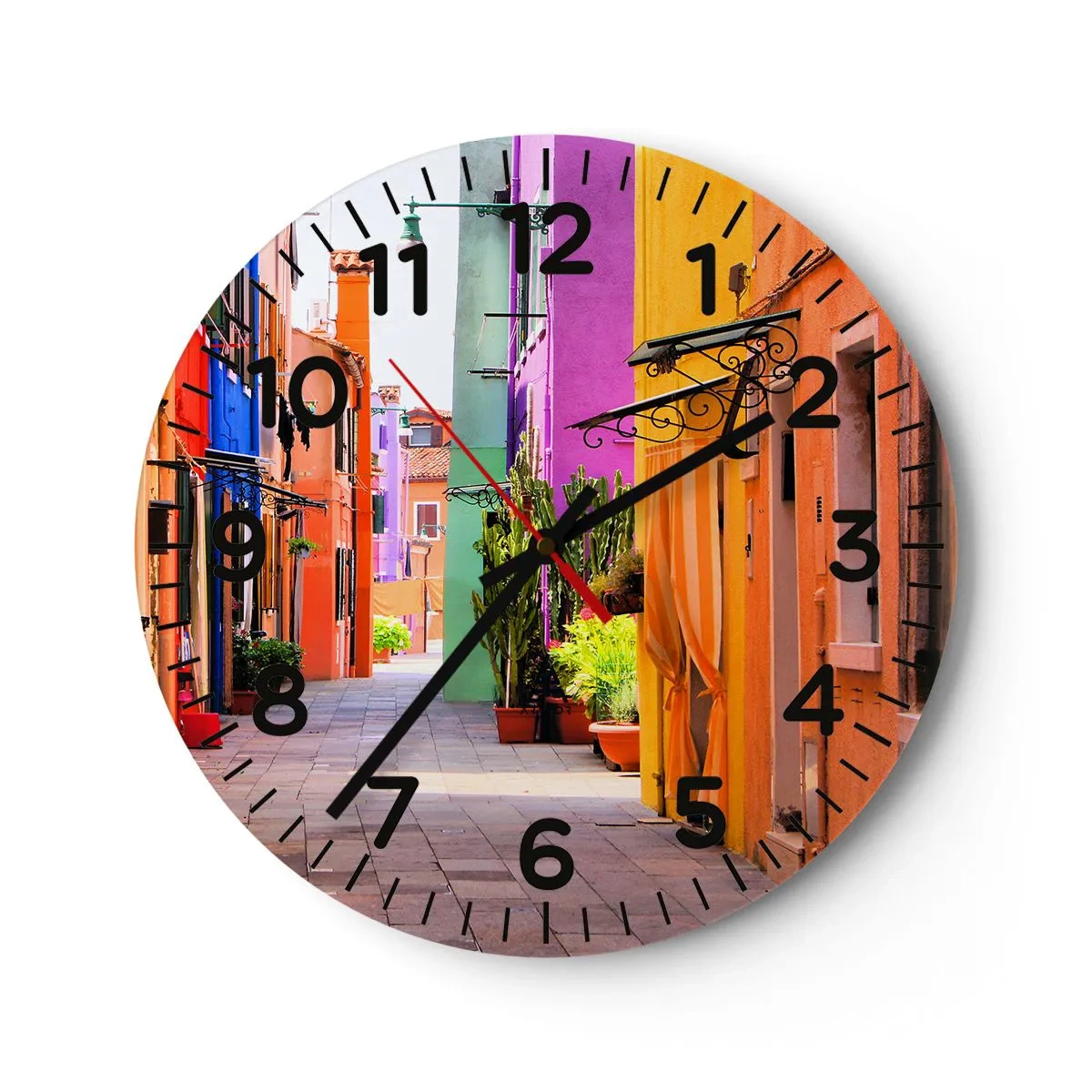 Horloge murale - Pendule murale - Allée arc-en-ciel - 30x30 cm