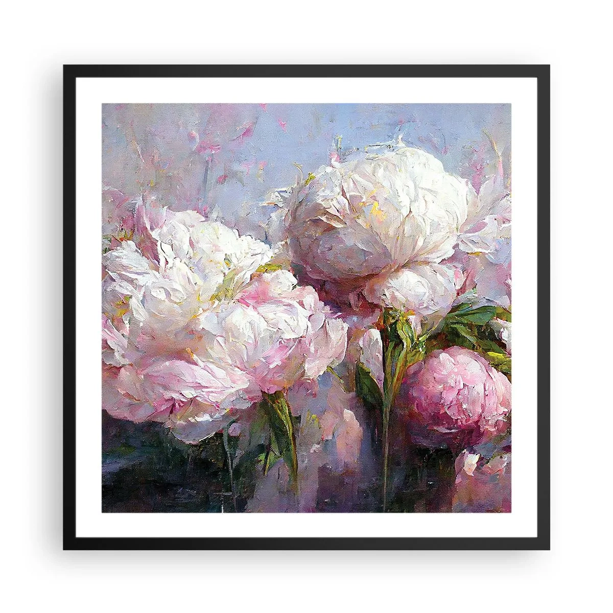 Affiche dans un cadre noir - Poster - Un bouquet plein de vie - 60x60 cm