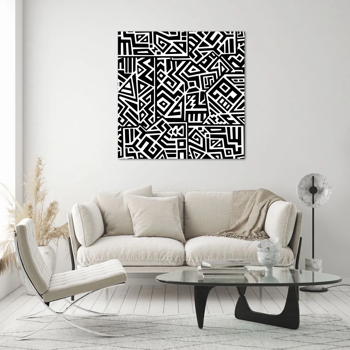 Impression sur verre - Image sur verre - Composition précolombienne - 60x60 cm