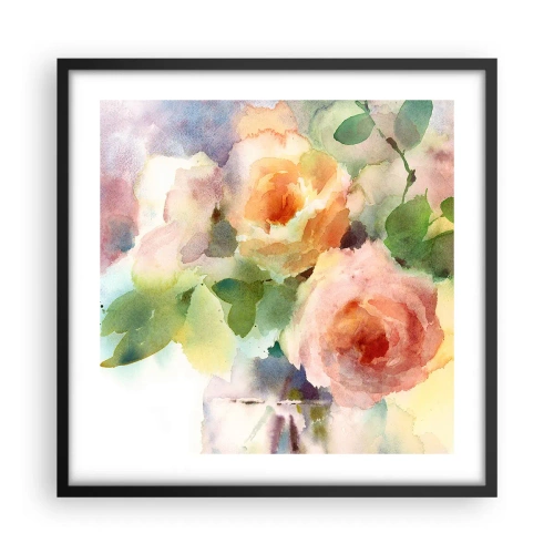Affiche dans un cadre noir - Poster - Délicat comme l'aquarelle - 50x50 cm