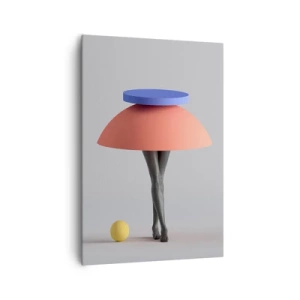 Impression sur toile - Image sur toile - Composition géométrique abstraite avec des jambes et une balle - 70x100cm - Composition surréaliste - Décoration murale moderne pour le salon et la chambre ARTTOR