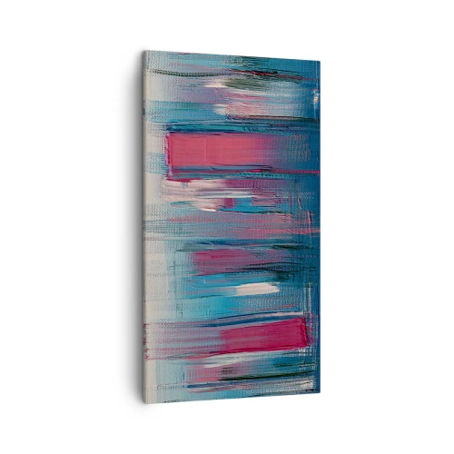 Impression sur toile - Image sur toile - Composition verticale en bleu et rouge - 45x80 cm