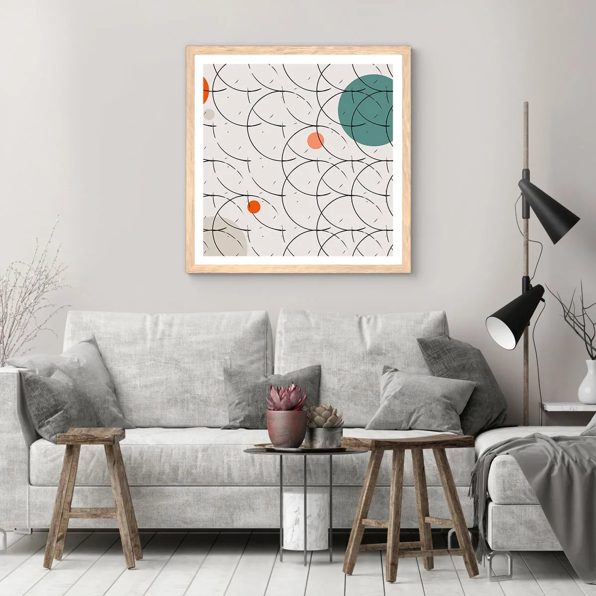 Affiche dans un chêne clair - Poster - Dans l'esprit pop art - 60x60 cm