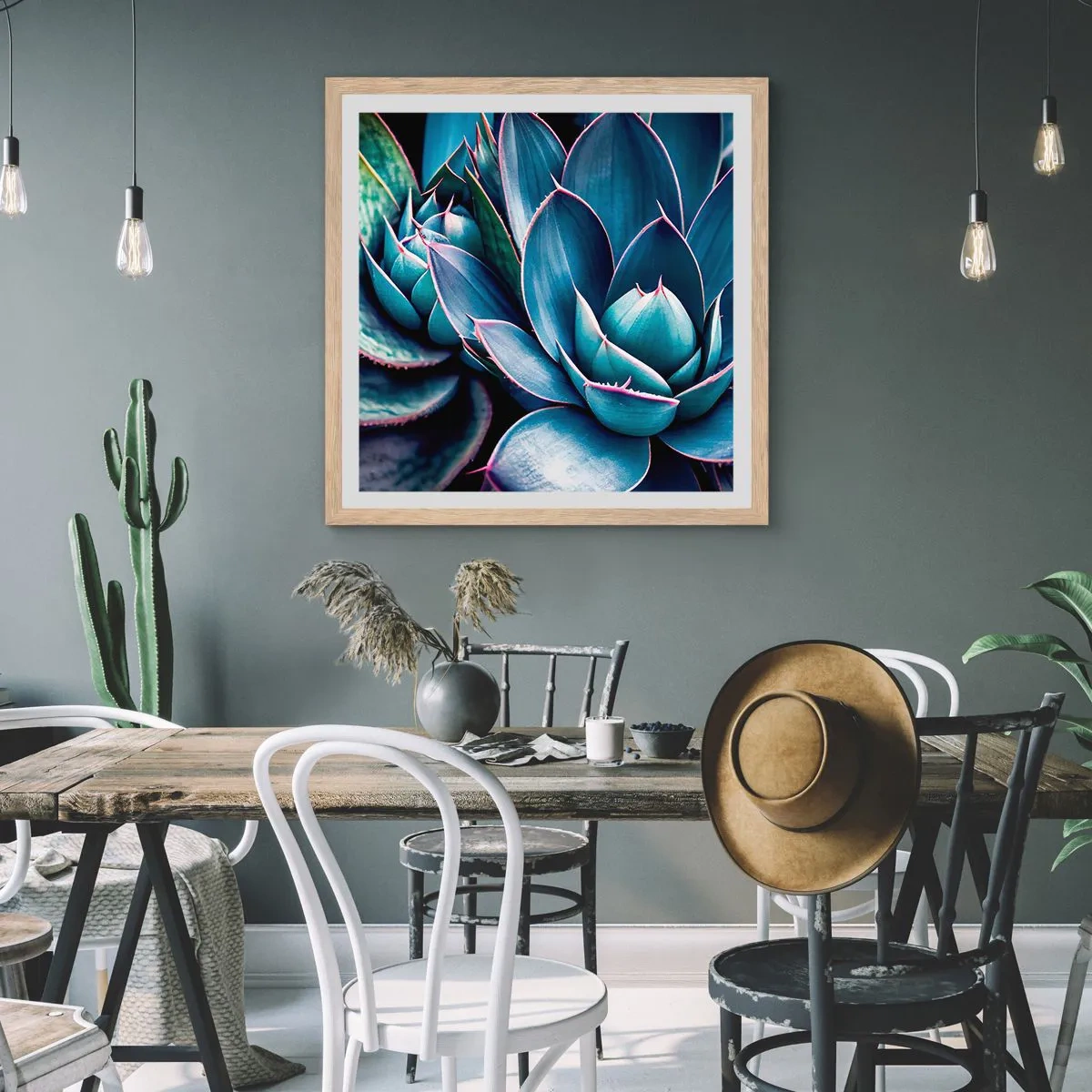 Affiche dans un chêne clair - Poster - Force vital - 50x50 cm