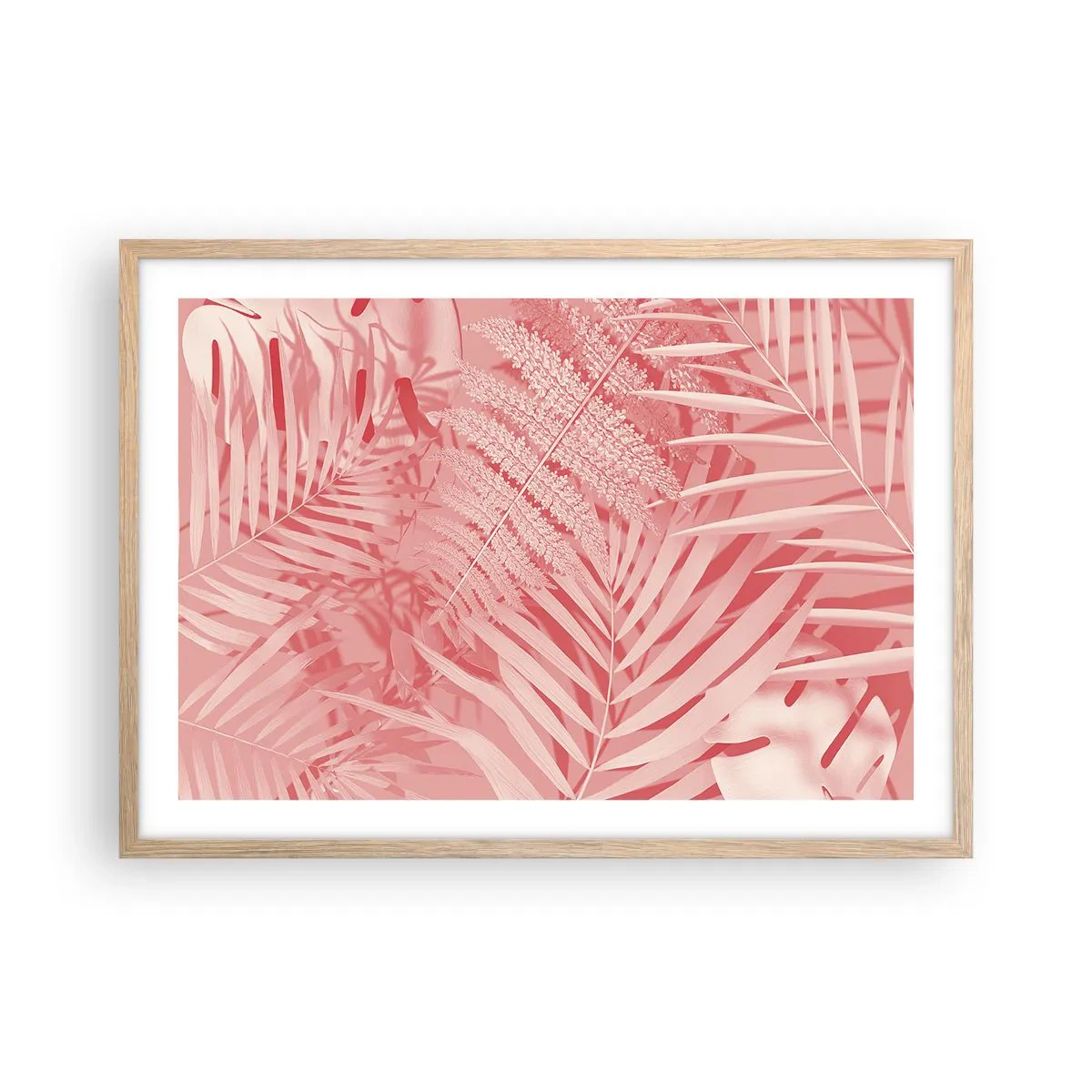 Affiche dans un chêne clair - Poster - Concept de rose - 70x50 cm