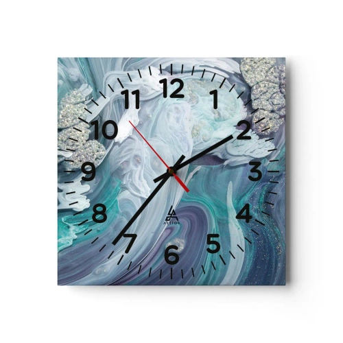 Horloge murale - Pendule murale - Courants bleus - 30x30 cm