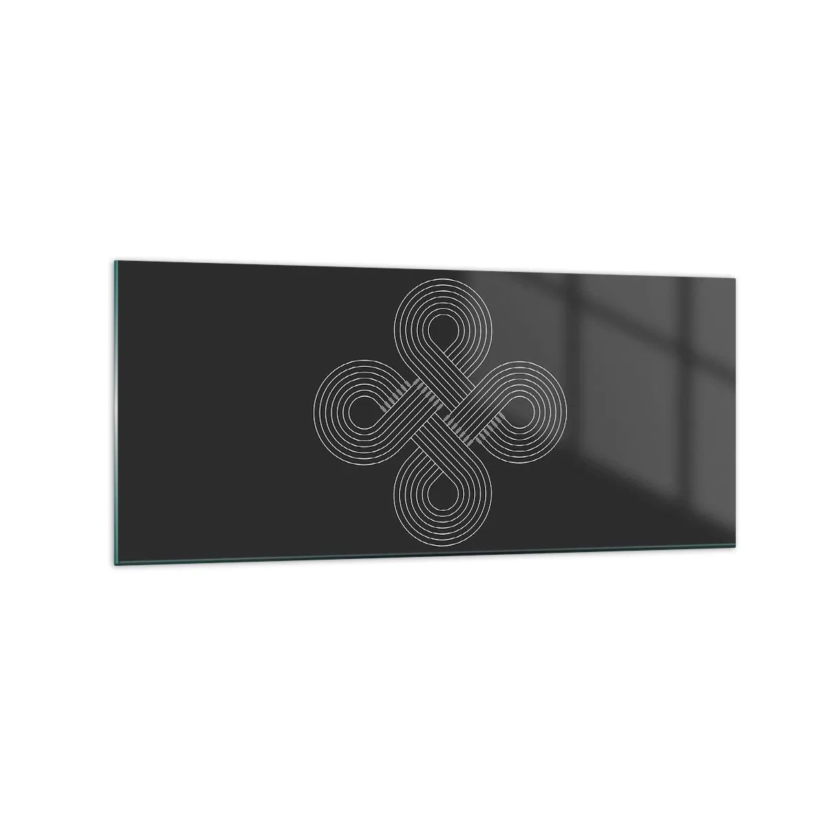 Impression sur verre - Image sur verre - Motif celtique dans un style minimaliste sur fond noir - 120x50cm - Dans l'âme celtique - Décoration murale moderne pour le salon et la chambre ARTTOR