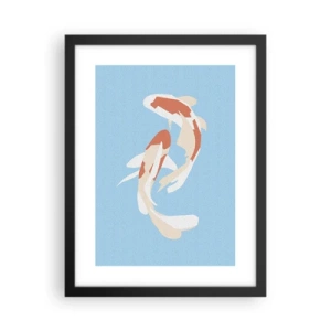 Affiche dans un cadre noir - Poster - Natation synchronisée spontanée - 30x40 cm