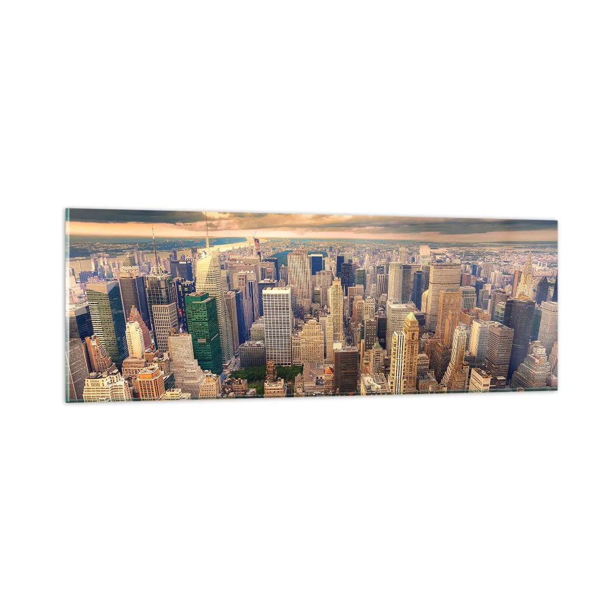 Impression sur verre - Image sur verre - Métropole dorée - 90x30 cm