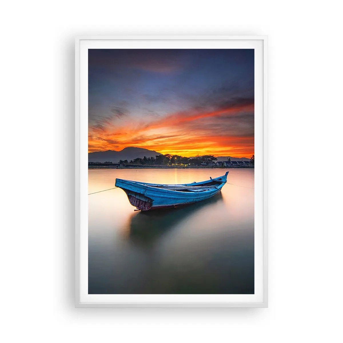 Affiche dans un cadre blanc - Poster - Une bonne nuit arrive - 70x100 cm