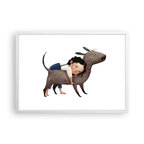 Affiche dans un cadre blanc - Poster - Les meilleurs amis - 70x50 cm