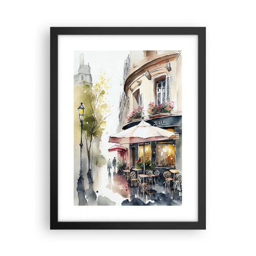 Affiche dans un cadre noir - Poster - Matinée parisienne - 30x40 cm