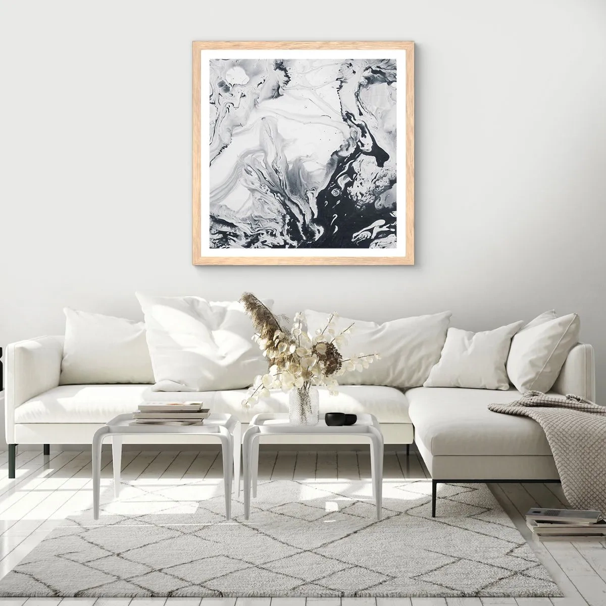 Affiche dans un chêne clair - Poster - Au centre de la Terre - 30x30 cm