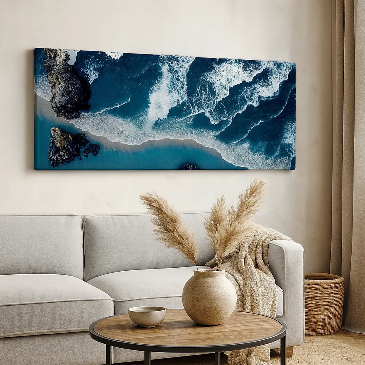 Impression sur toile - Image sur toile - Enveloppé par les vagues - 30x30 cm