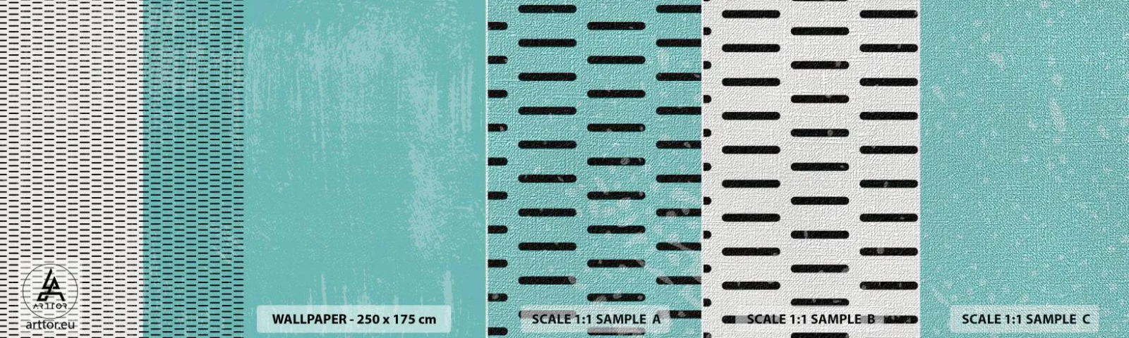 Échantillon de Papier Peint Premium Canvas - Composition équilibrée - Abstraction, Graphique, Morceau - 100x30 cm