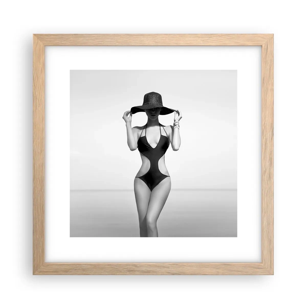 Affiche dans un chêne clair - Poster - Mon prénom? Élégance - 30x30 cm