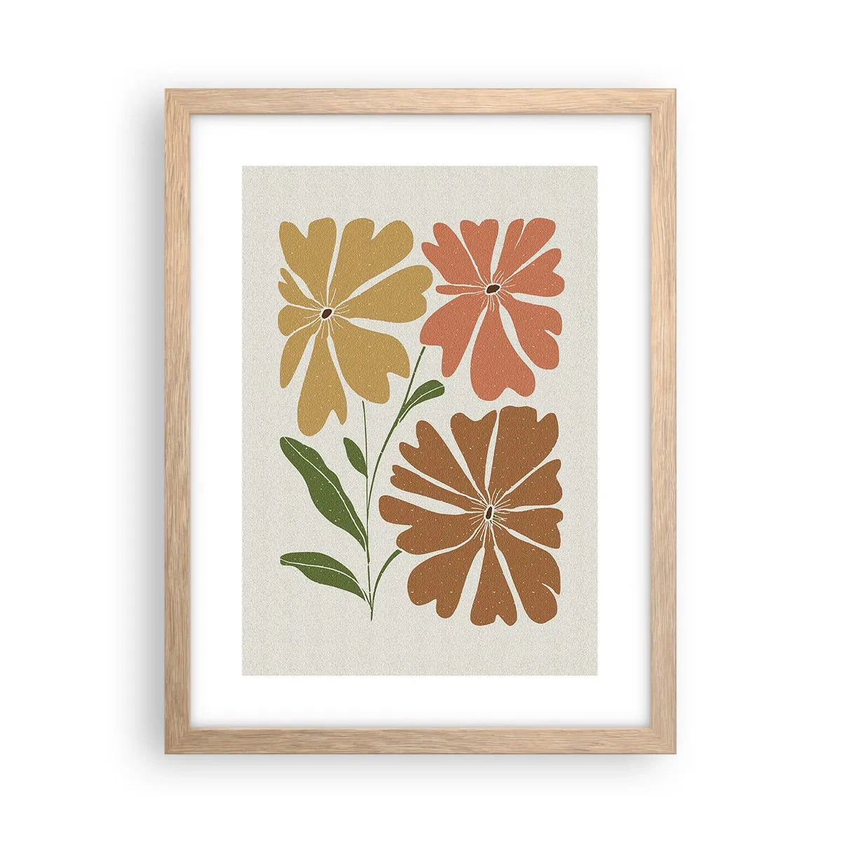 Affiche dans un chêne clair - Poster - Nature et géométrie - 30x40 cm