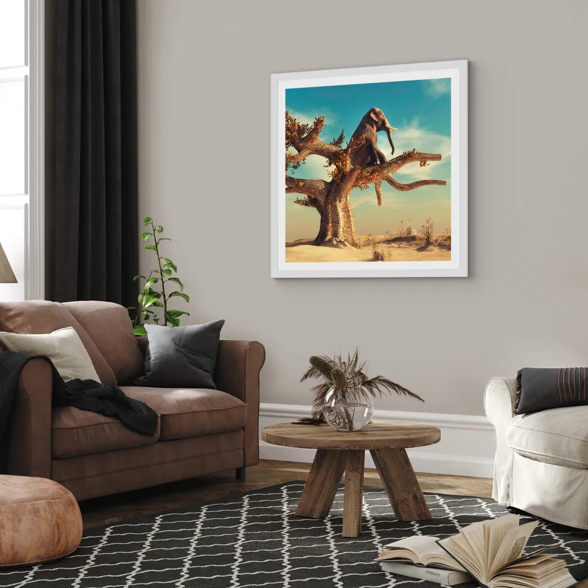 Affiche dans un cadre blanc - Poster - Nouveau point de vue - 40x40 cm