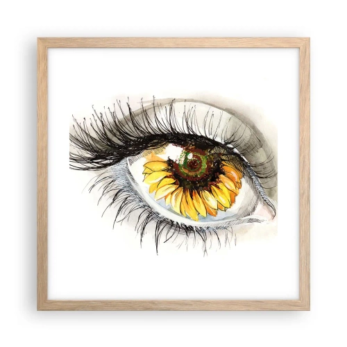 Affiche dans un chêne clair - Poster - Un look aussi chaud que l'été - 40x40 cm