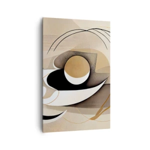 Impression sur toile - Image sur toile - Composition abstraite dans les tons beige et noir - 80x120cm - Composition : l'essence des choses - Décoration murale moderne pour le salon et la chambre ARTTOR