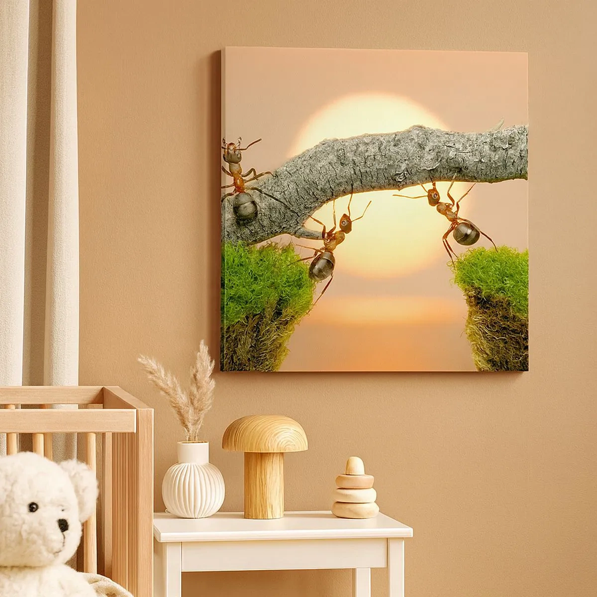 Impression sur toile - Image sur toile - La joie, travaille d'équipe - 30x30 cm