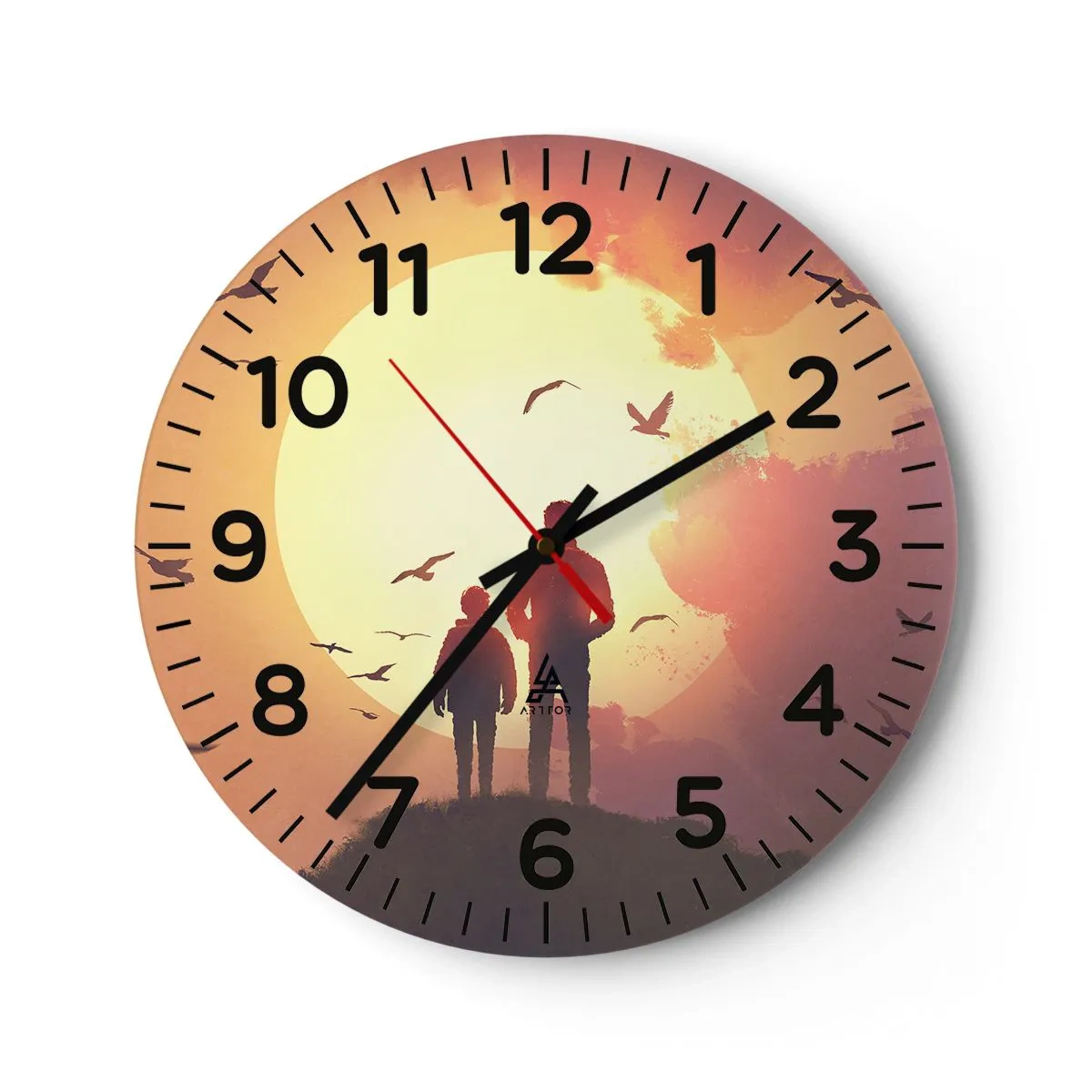 Horloge murale - Pendule murale - Face à face avec le soleil - 30x30 cm