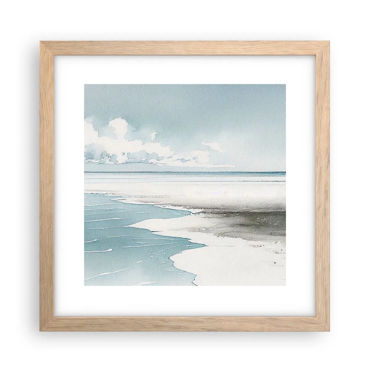Affiche dans un chêne clair - Poster - Marée douce - 30x30 cm