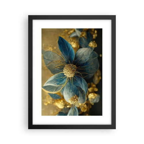 Affiche dans un cadre noir - Poster - Fleurir avec de l'or - 30x40 cm