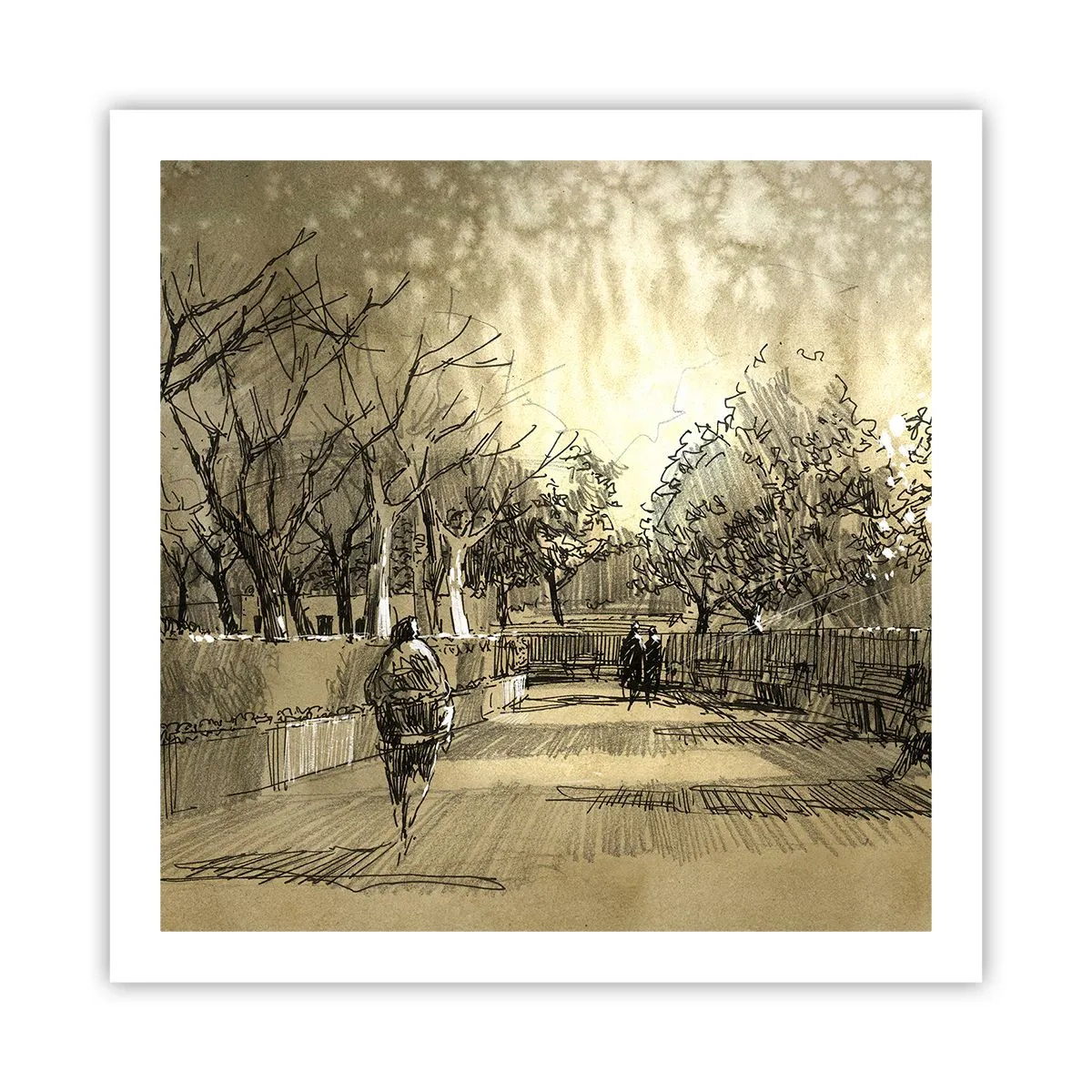 Affiche - Poster - Un moment arrêté avec une plume - 60x60 cm