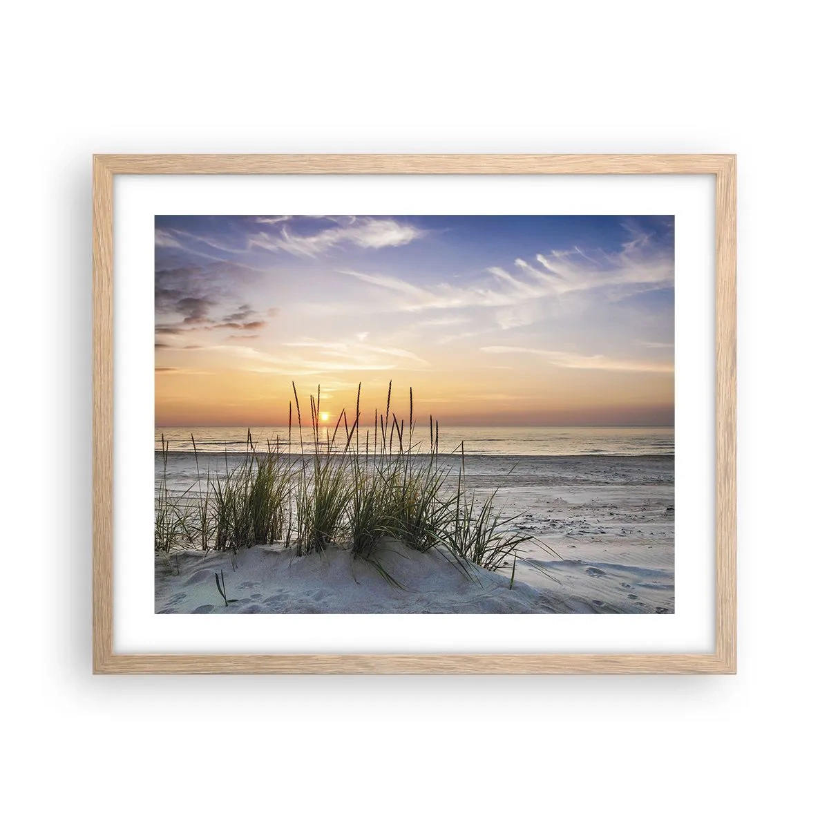 Affiche dans un chêne clair - Poster - Regarde, pense, ressent - 50x40 cm