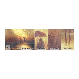 Échantillon de Papier Peint Premium Canvas - Je sens que quelqu'un me regarde - Abstraction, Femme, Marcher sous la pluie - 100x30 cm