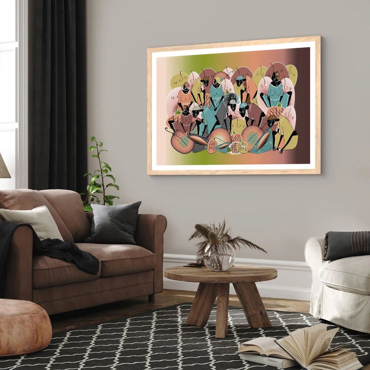 Affiche dans un chêne clair - Poster - De grandes fêtes arrivent - 70x50 cm