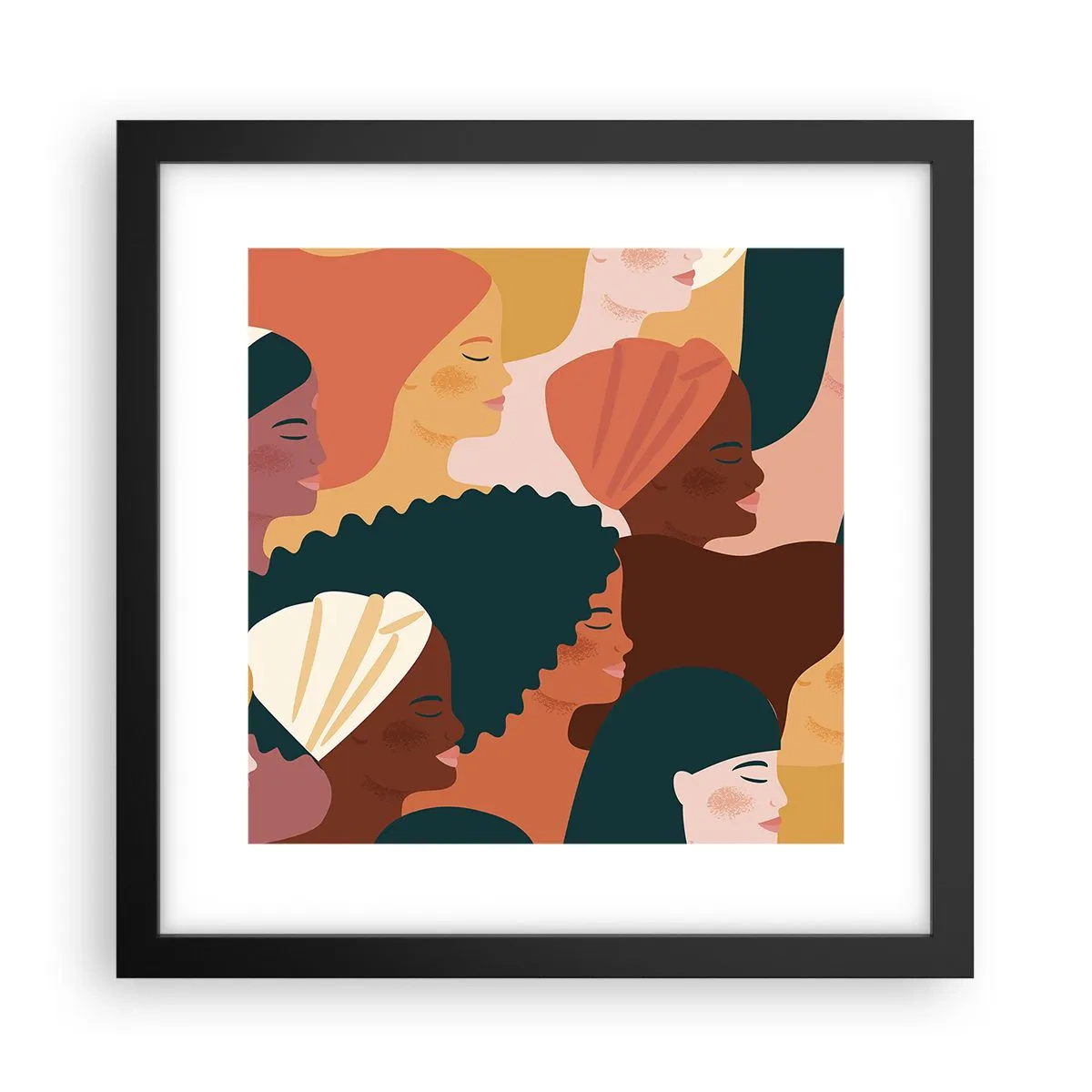 Affiche dans un cadre noir - Poster - Uniquement la féminité - 30x30 cm